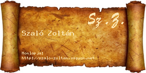Szaló Zoltán névjegykártya